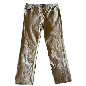 Lauren Ralph Lauren Jeans Co Straight Leg Jeans Womens 18 38x31 Beige Mid Rise